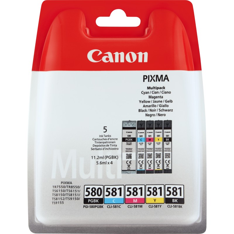 Canon PGI-580/CL-581 ink cartridge 5 pc(s) Original Standard Yield Black, Cyan, Magenta, Yellow